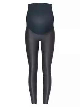Леггинсы из искусственной кожи для беременных Mama Spanx, черный