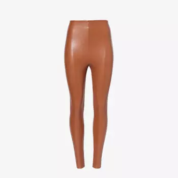 Леггинсы из искусственной кожи с высокой посадкой Commando, цвет cocoa