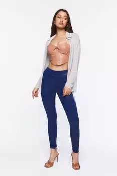 Леггинсы из искусственной кожи с высокой посадкой Forever 21, синий
