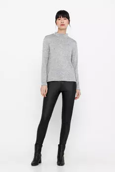 Леггинсы из кожзаменителя Cortefiel, черный