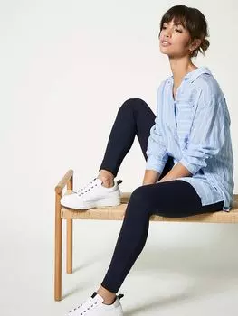 Леггинсы из мятного бархата, темно-синие