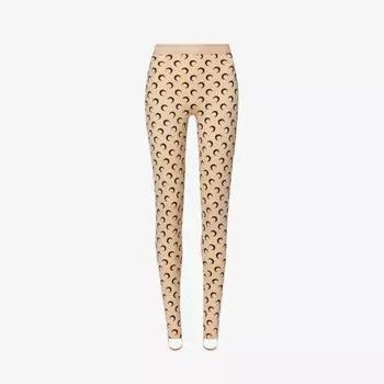 Леггинсы из переработанного полиамида с принтом луны и бретельками Marine Serre, цвет ta10