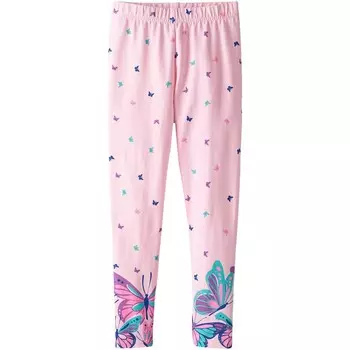 Леггинсы из плотного хлопка до щиколотки для девочек 2–20 лет Lands' End, цвет Pink Butterflies