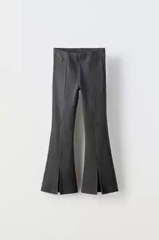 Леггинсы из плюша в ребрику ZARA, серый мергель