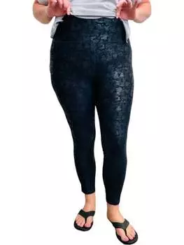 Леггинсы из потрескавшейся фольги черного цвета mono b