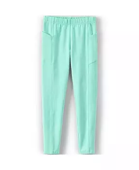 Леггинсы из прочного хлопка для девочек с карманом Lands' End, черный