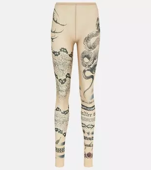 Леггинсы из сетки с принтом x-knwls Jean Paul Gaultier, мультиколор