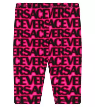 Леггинсы из смесового хлопка с логотипом baby Versace Kids, розовый