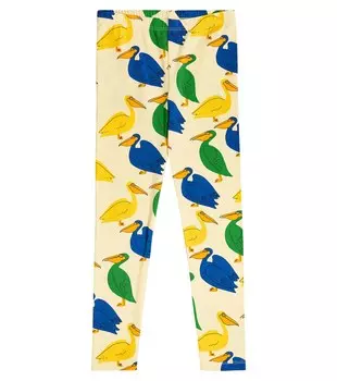 Леггинсы из смесового хлопка с принтом Mini Rodini, желтый