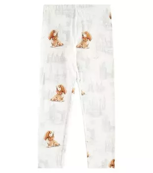 Леггинсы из смесового хлопка с принтом Monnalisa, мультиколор