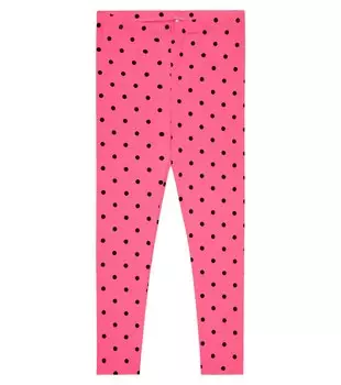 Леггинсы из смесового хлопка в горошек Mini Rodini, розовый