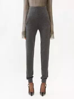 Леггинсы из трикотажного кашемира Saint Laurent, серый