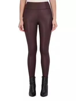 Леггинсы из веганской кожи с высокой талией Ookie & Lala, цвет Burgundy