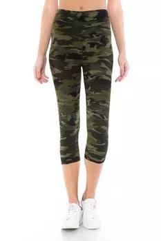 Леггинсы-капри FASHNZFAB Yoga Style с высокой талией, на подкладке, с принтом тай-дай и отделкой в полоску, цвет multi