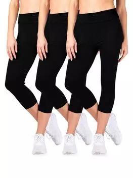 Леггинсы капри Inerzia со складками, черный