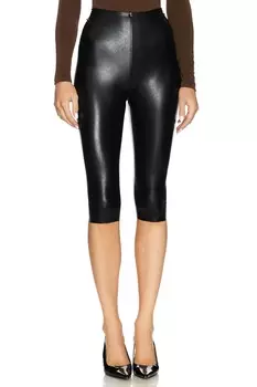 Леггинсы-Капри из искусственной кожи Commando, черный