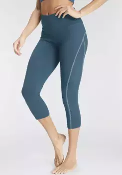 Леггинсы-капри LASCANA ACTIVE "спортивные брюки" с контрастными швами и широким поясом, цвет Petrol