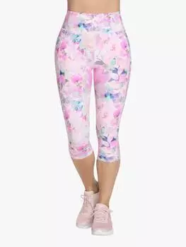 Леггинсы-капри с цветочным узором gowalk seascape Skechers, цвет Coral/Multi
