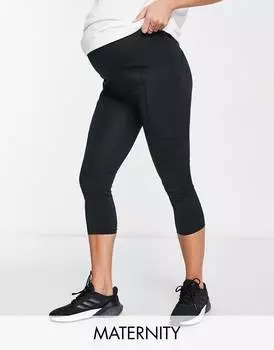 Леггинсы капри с галстуком и карманом ASOS 4505 Maternity icon run