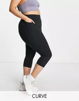 Леггинсы капри с завязками ASOS 4505 Curve icon run