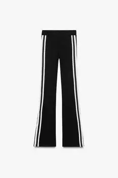 Леггинсы-клеш в боковую полоску ZARA, черный