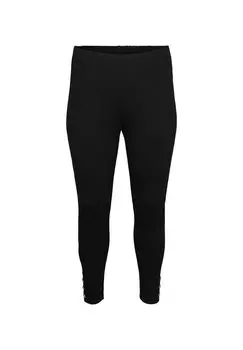 Леггинсы KNOPFDETAILS Zizzi, черный металлик