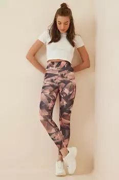 Леггинсы - Коричневые - Высокая талия Happiness stanbul, коричневый