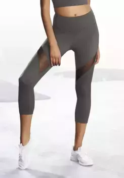 Леггинсы LASCANA ACTIVE Capri "-Sport Capri", с мелкими рюшами, домашняя одежда, хаки