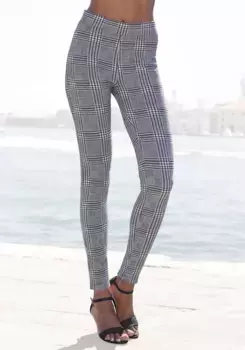 Леггинсы LASCANA классического клетчатого дизайна, черно-белый