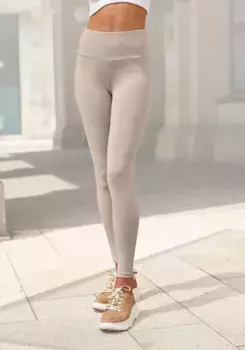 Леггинсы LASCANA, с широкими манжетами, одежда для дома, бежевый
