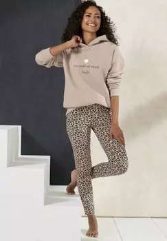 Леггинсы LASCANA, серо-коричневый