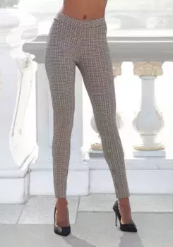 Леггинсы LASCANA трикотажного дизайна по всей поверхности, черный