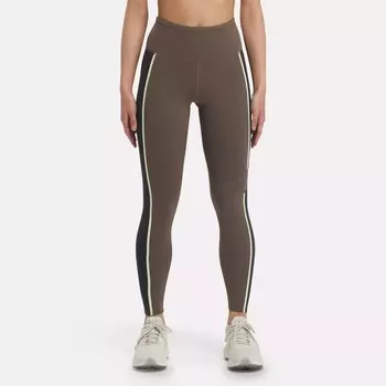 Леггинсы Lux с высокой посадкой и цветными блоками Reebok, коричневый