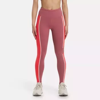 Леггинсы Lux с высокой посадкой и цветными блоками Reebok, малиновый