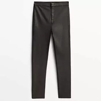 Леггинсы Massimo Dutti Waxed, черный