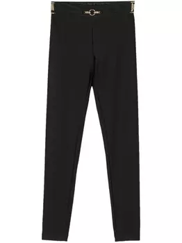 Леггинсы металлизированного цвета со змеиным узором Just Cavalli, черный