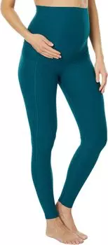 Леггинсы миди с высокой талией и завышенной талией для беременных Spacedye Beyond Yoga, цвет Lunar Teal Heather