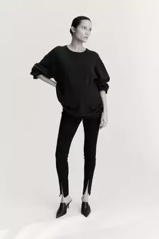 Леггинсы mom с молнией на ногах H&M, черный
