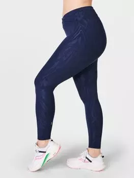 Леггинсы на весь день с запахом на талии Sweaty Betty, синий скользкий