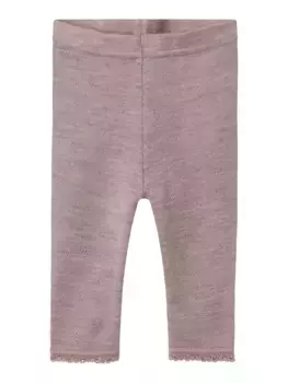 Леггинсы Name It "NBFWANG WOOL NEEDLE LEGGING SOLID NOOS", изготовлены из чистой шерсти мериноса, фиолетовый