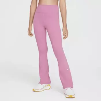 Леггинсы Nike One Girls' Dri-FIT Flared Leggings, цвет Magic Flamingo/White