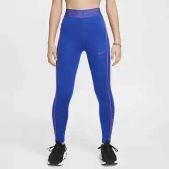 Леггинсы Nike Pro Girls' Dri-FIT Mid-Rise Leggings, цвет Game Royal/Aster Pink/Aster Pink