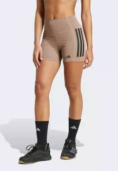 Леггинсы OPTIME 3 STRIPES Adidas Performance, коричневый