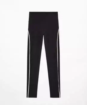 Леггинсы Oysho Piping Comfortlux High-Rise 65cm Ankle-Length, черный