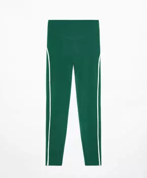 Леггинсы Oysho Piping Comfortlux High-Rise 65cm Ankle-Length, зеленый