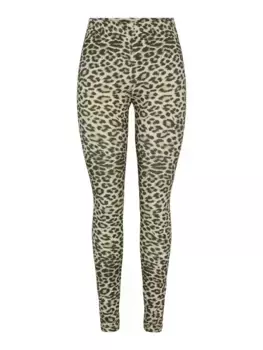 Леггинсы "PCNAJA HW LEGGINGS PWP D2D", с животным принтом по всей поверхности Pieces, цвет Birch Aop:Leo