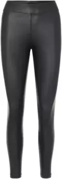 Леггинсы "PCNEW SHINY HW LEGGINGS NOOS", с полиуретановым покрытием Pieces, черный