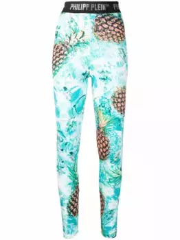 Леггинсы Pineapple Skied Philipp Plein, зеленый