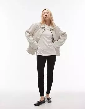 Леггинсы плотной длины черного цвета Topshop