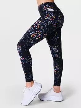 Леггинсы Power Gym Sweaty Betty, черный граненый цветочный
